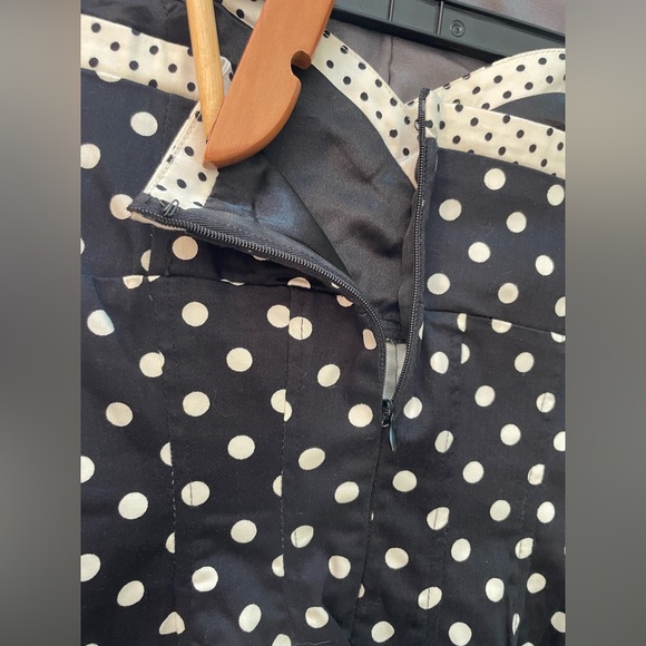 Charlotte Russe Vintage Black and White Polka Dot Strapless Pin-up Dress - Picture 5 of 10